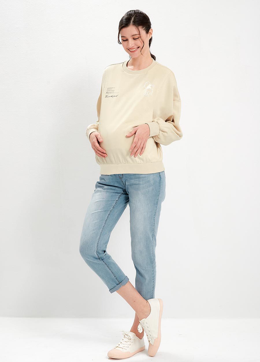 迪士尼維尼寬版泡泡袖孕哺上衣