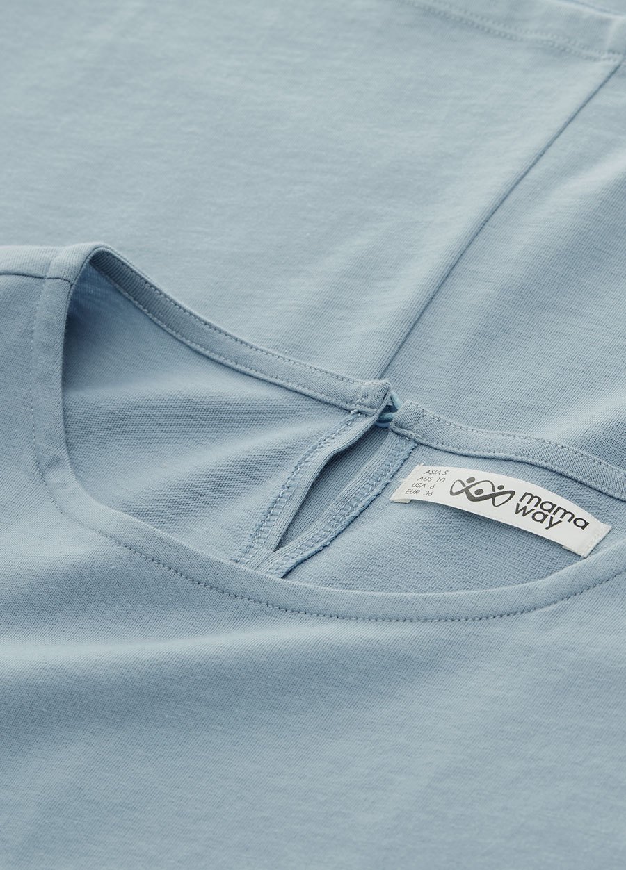 純棉泡泡袖孕哺上衣