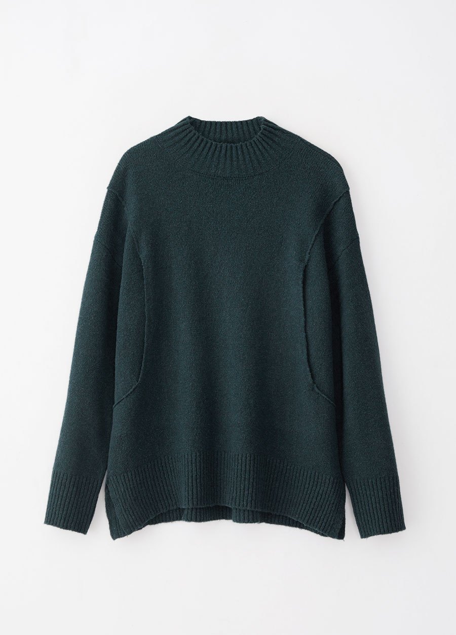 質感柔軟中高領孕哺針織衫