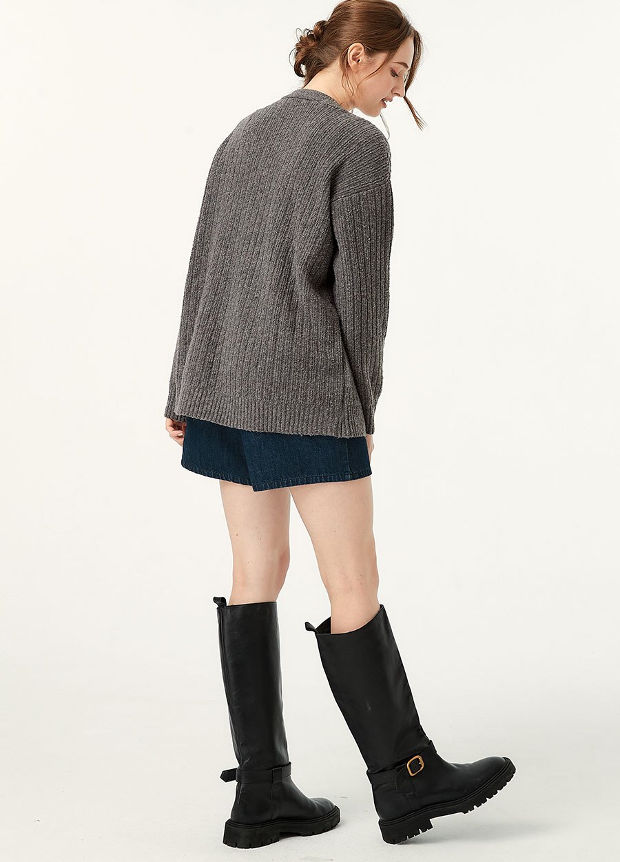 V領開襟孕哺針織衫(兩穿)