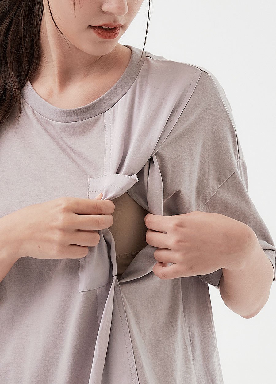 異材質拼接口袋上衣