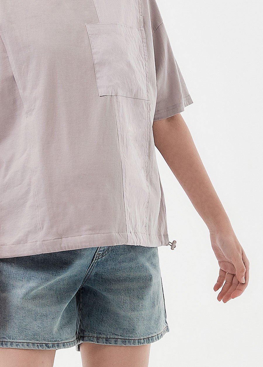 異材質拼接口袋上衣