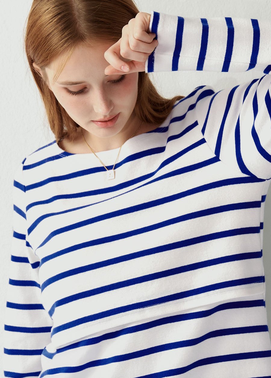 船領橫紋孕哺上衣