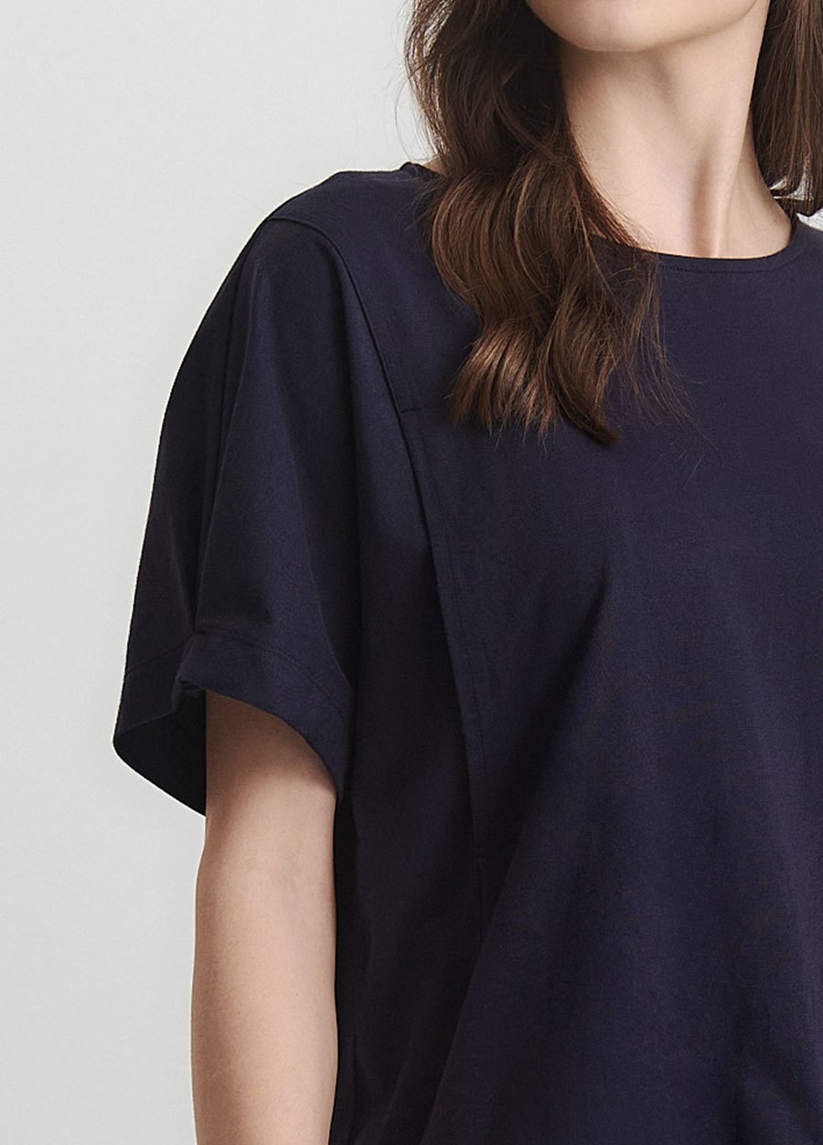 棉質假兩件孕哺上衣