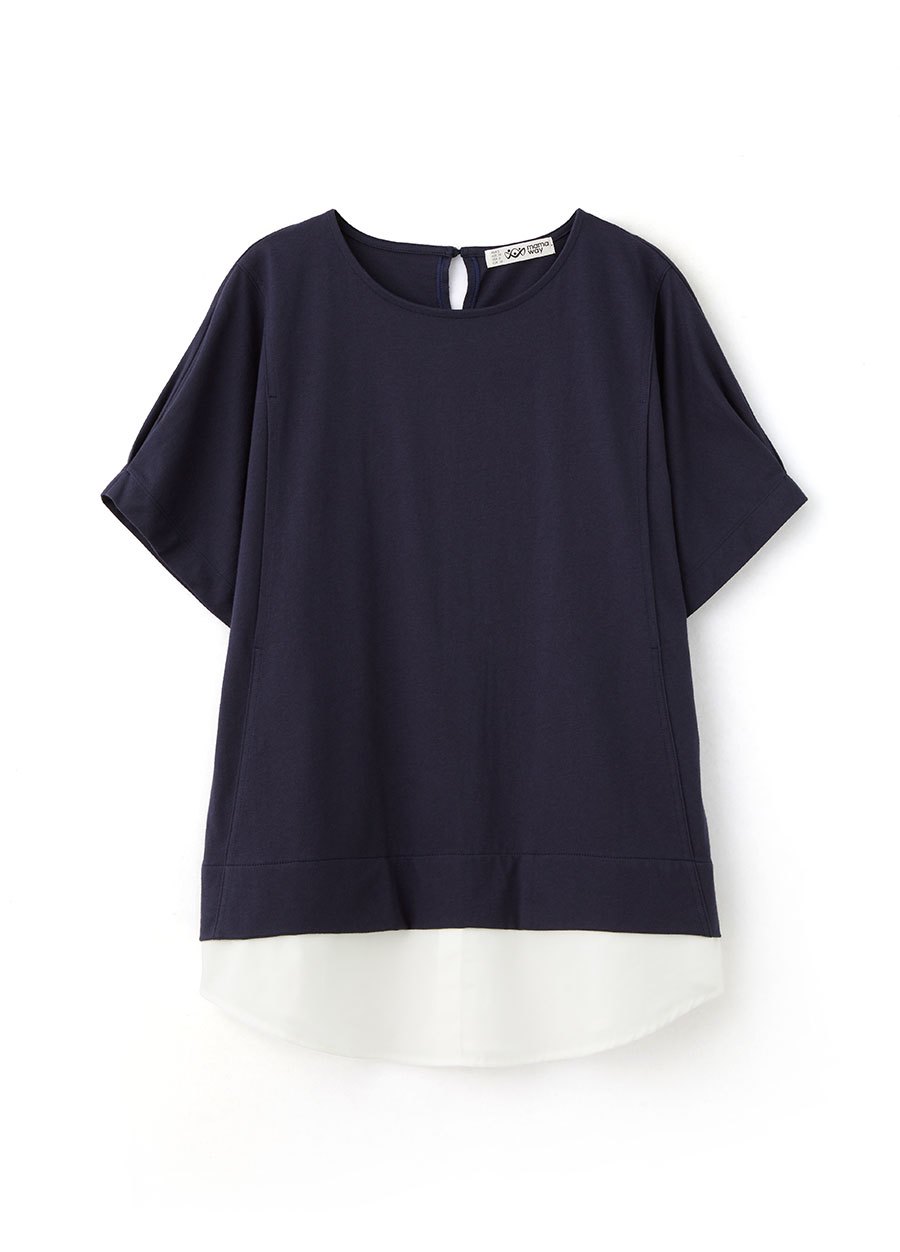 棉質假兩件孕哺上衣