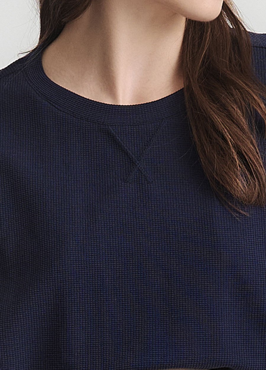 華夫格休閒寬版孕哺上衣