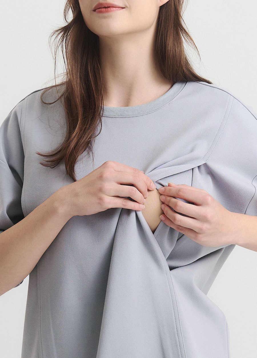 涼感休閒寬版孕哺上衣