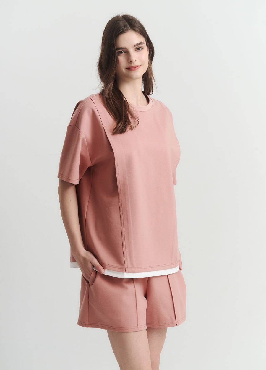 涼感休閒寬版孕哺上衣