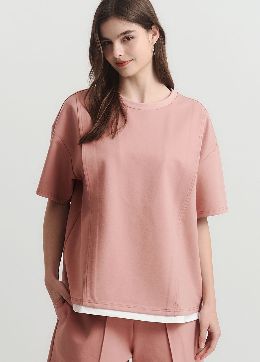 涼感休閒寬版孕哺上衣