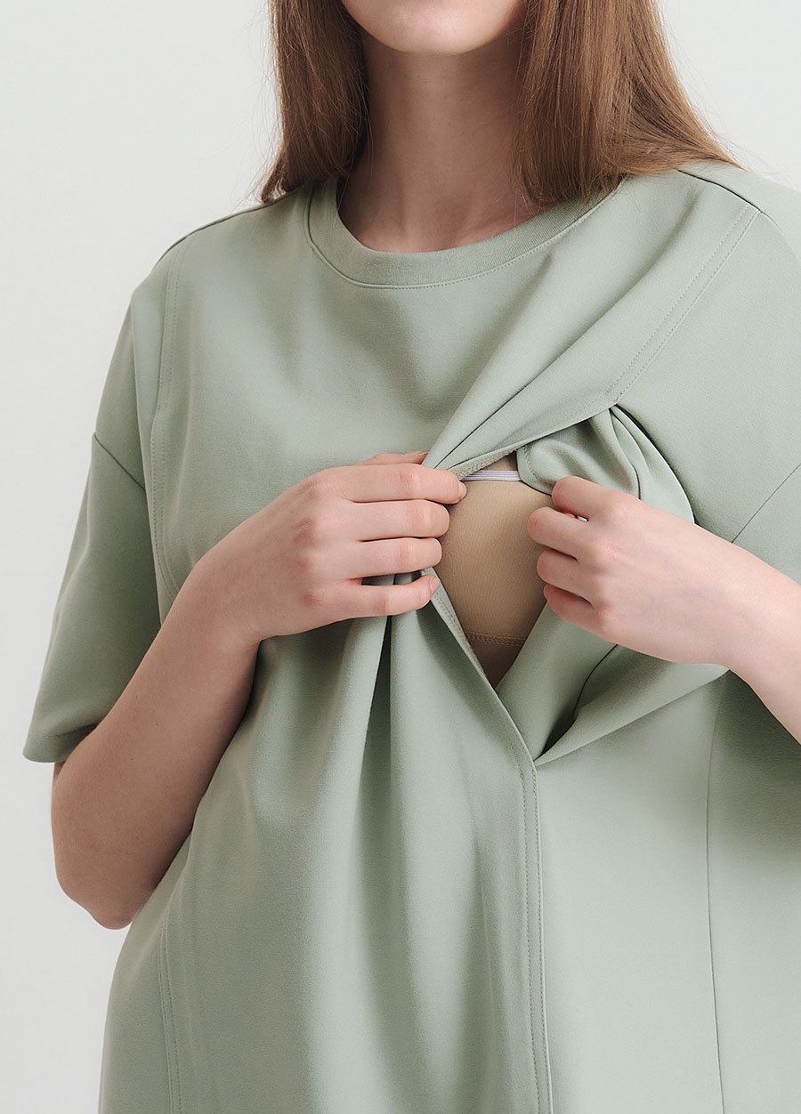 涼感休閒寬版孕哺上衣