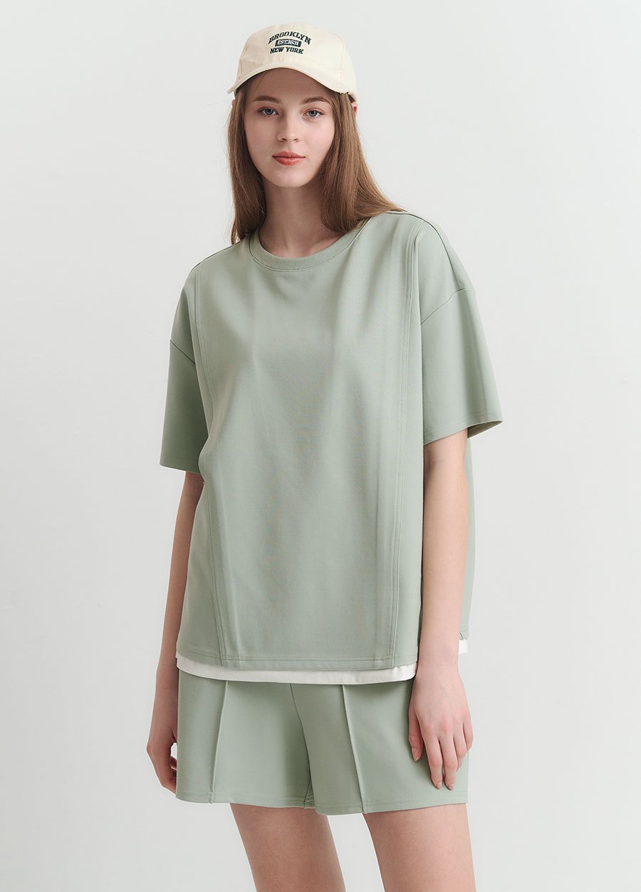 涼感休閒寬版孕哺上衣