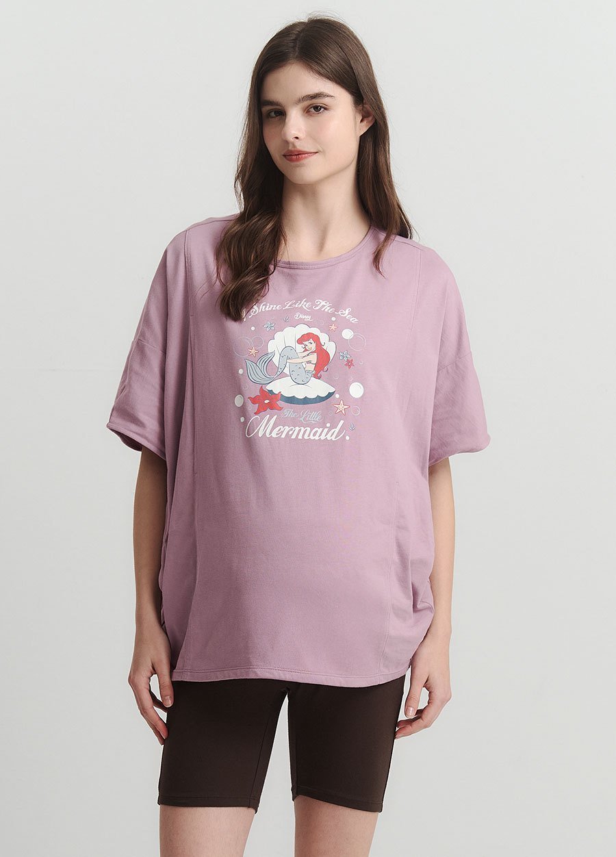 迪士尼小美人魚寬鬆孕哺罩衫