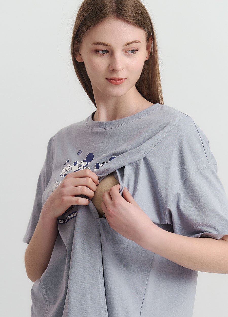 迪士尼米奇&米妮寬鬆孕哺上衣