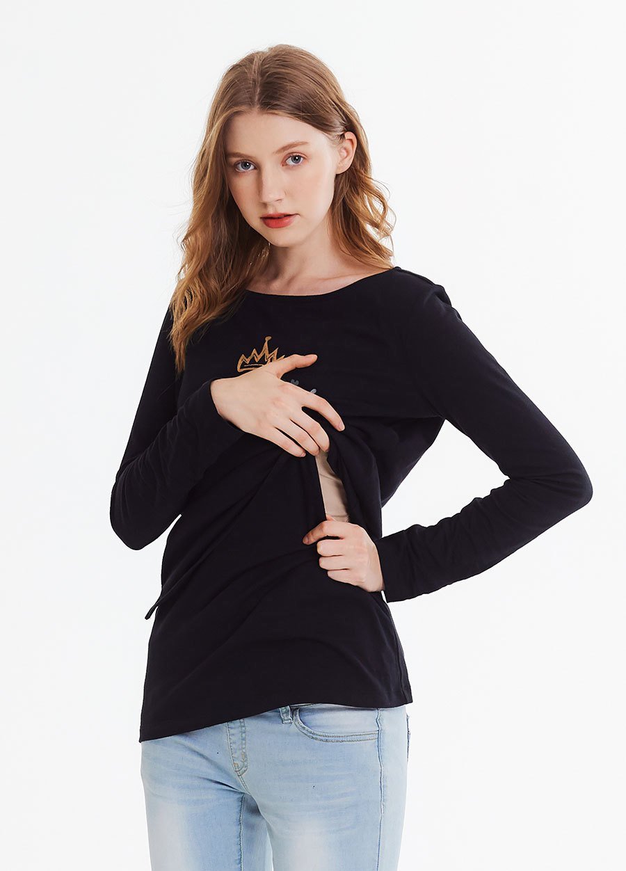 基本款圖案哺乳T恤