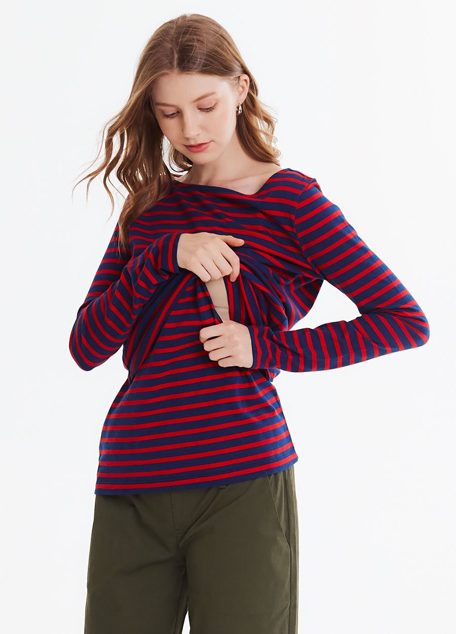 基本款寬領哺乳T恤