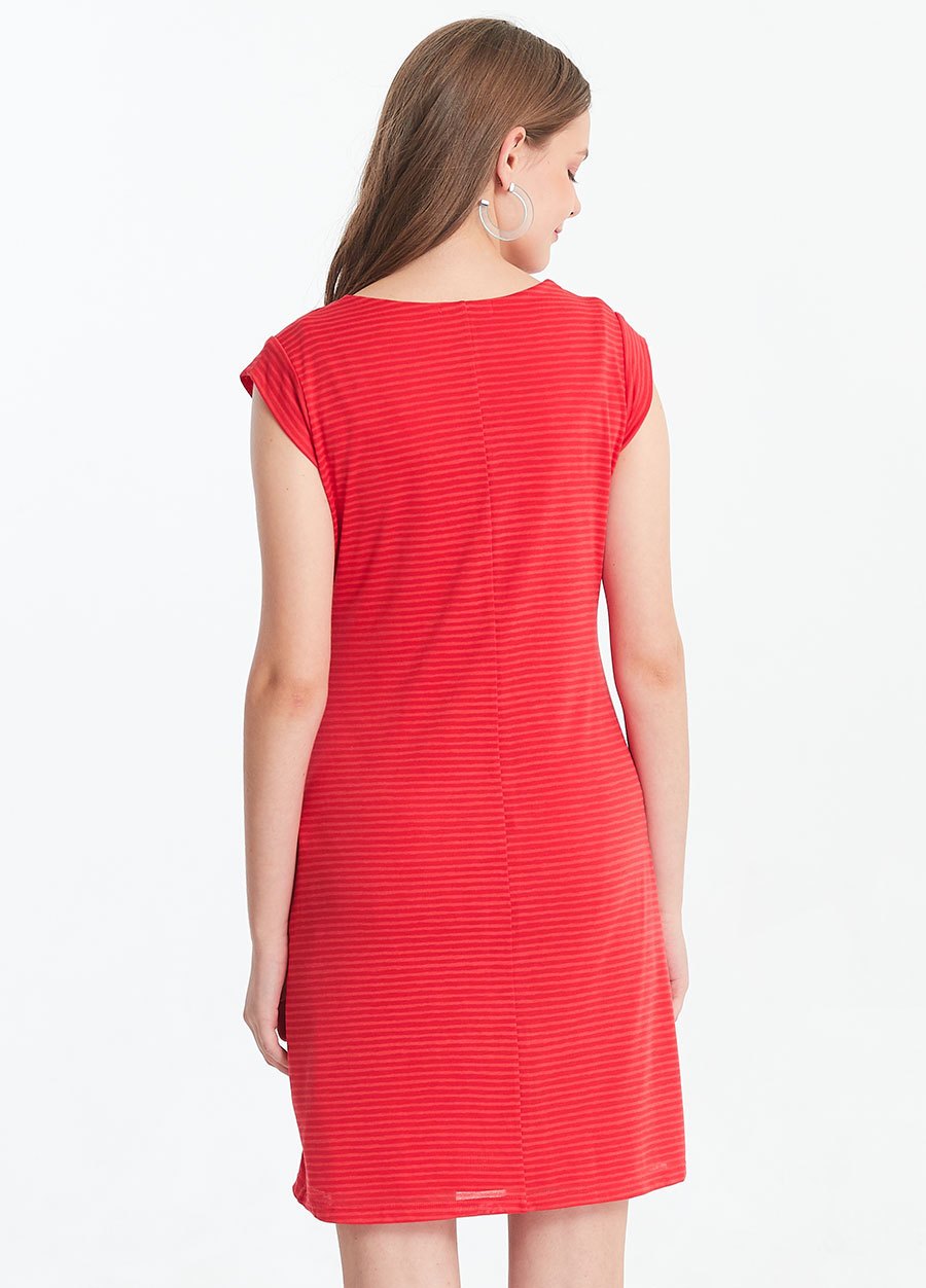 隱形橫紋孕哺洋裝