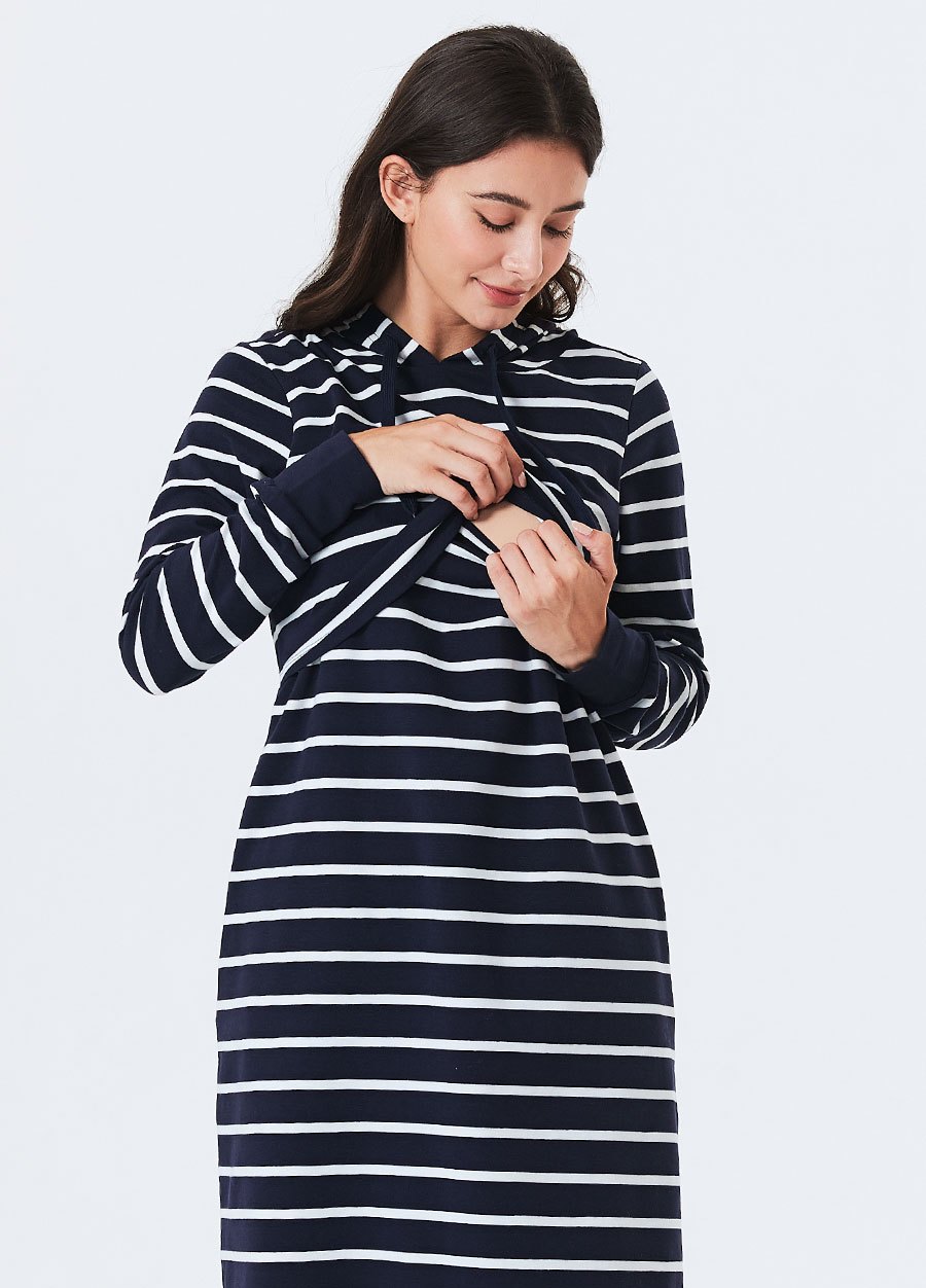 連身帽T孕哺洋裝