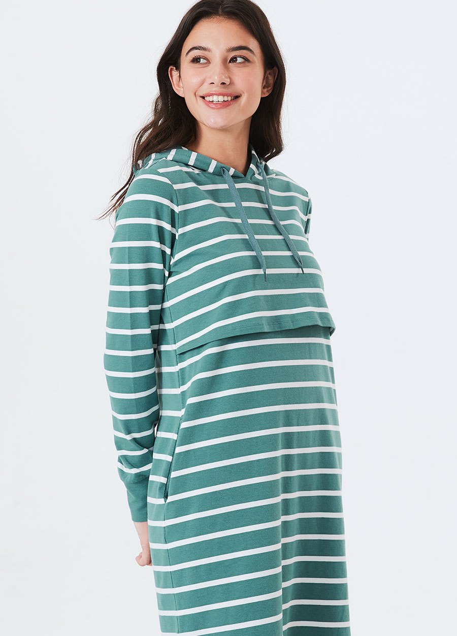 連身帽T孕哺洋裝