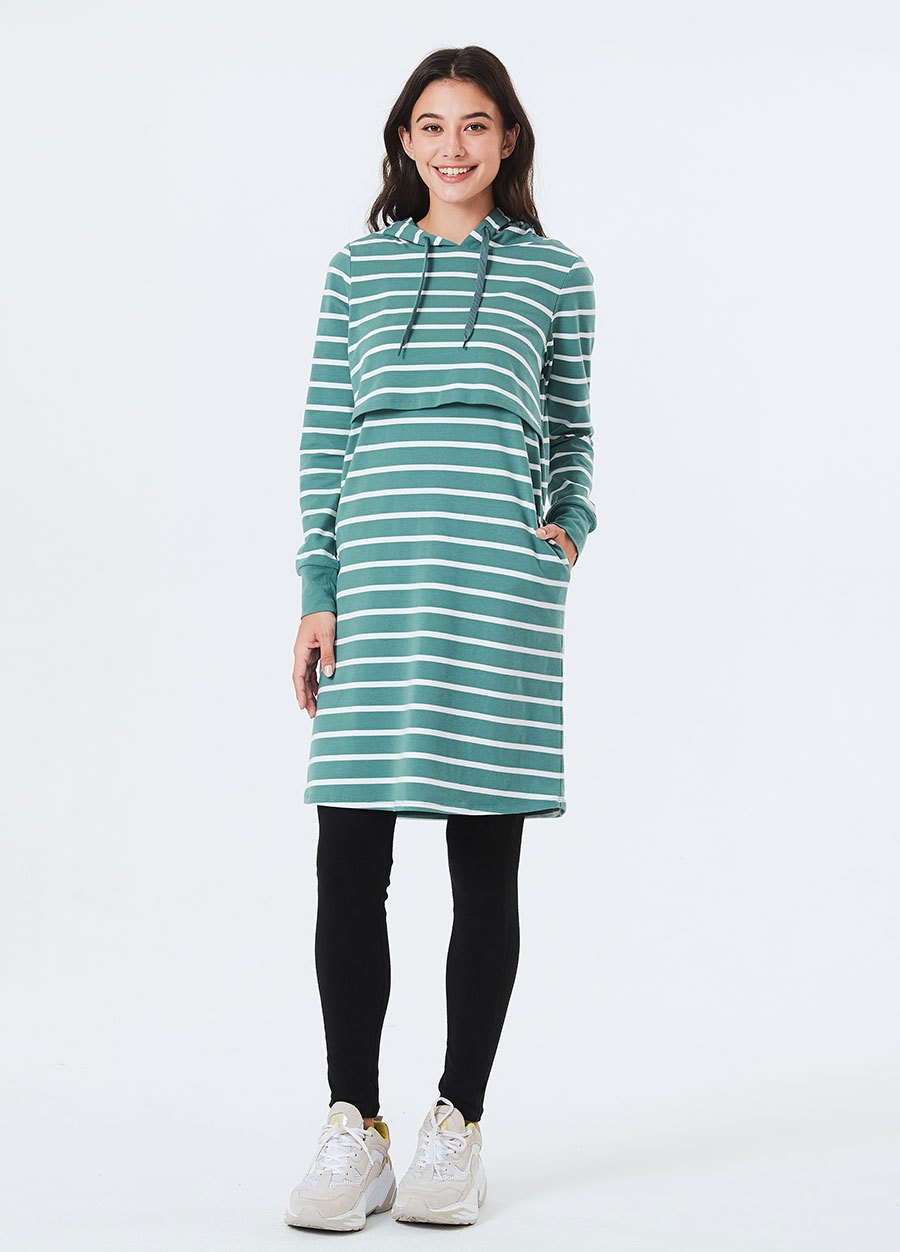 連身帽T孕哺洋裝