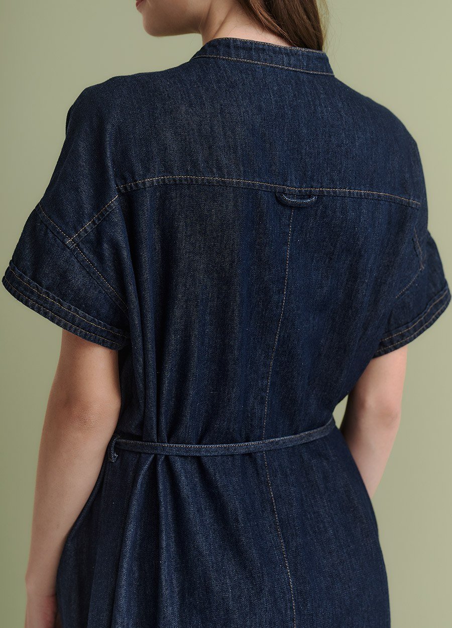 水洗牛仔襯衫孕哺洋裝(兩穿)