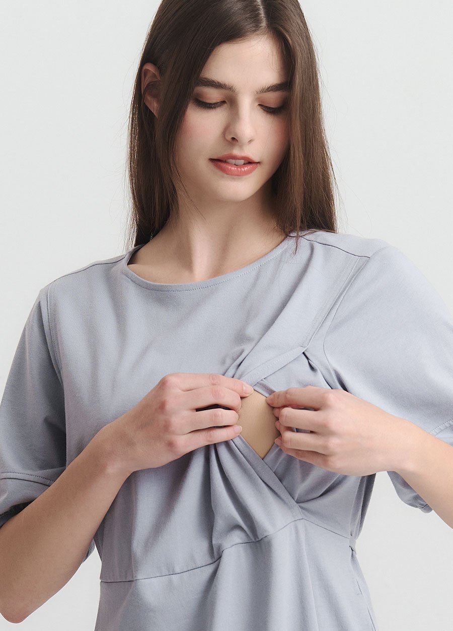 簡約公主袖孕哺洋裝