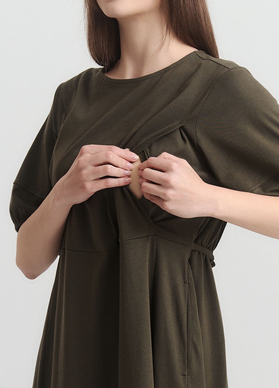 簡約公主袖孕哺洋裝