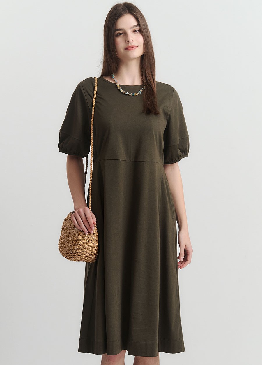 簡約公主袖孕哺洋裝