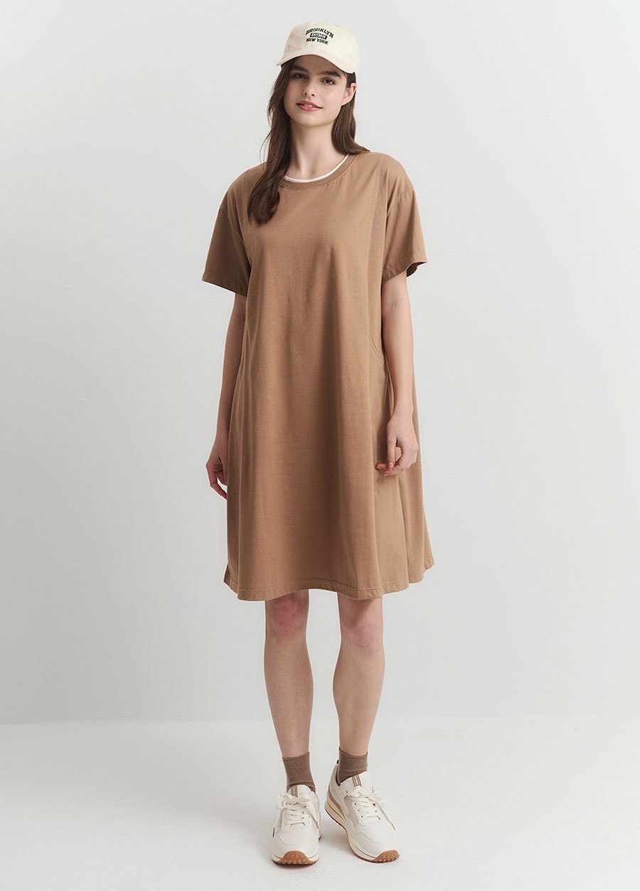 棉質假兩件孕哺洋裝