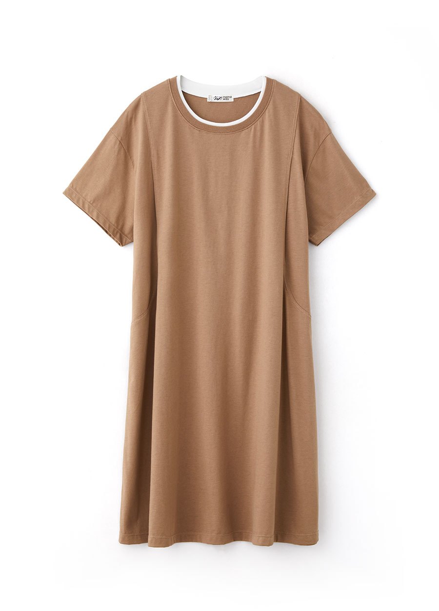 棉質假兩件孕哺洋裝