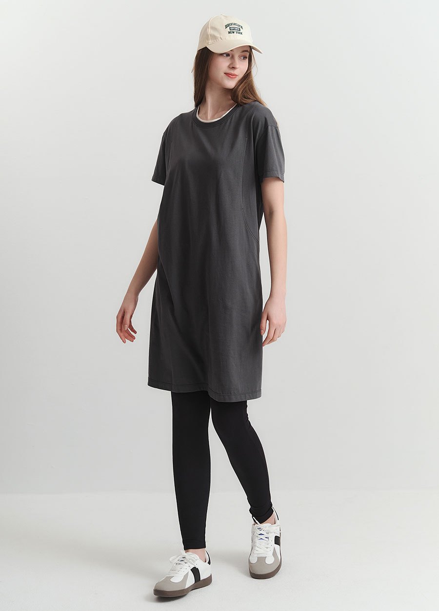 棉質假兩件孕哺洋裝