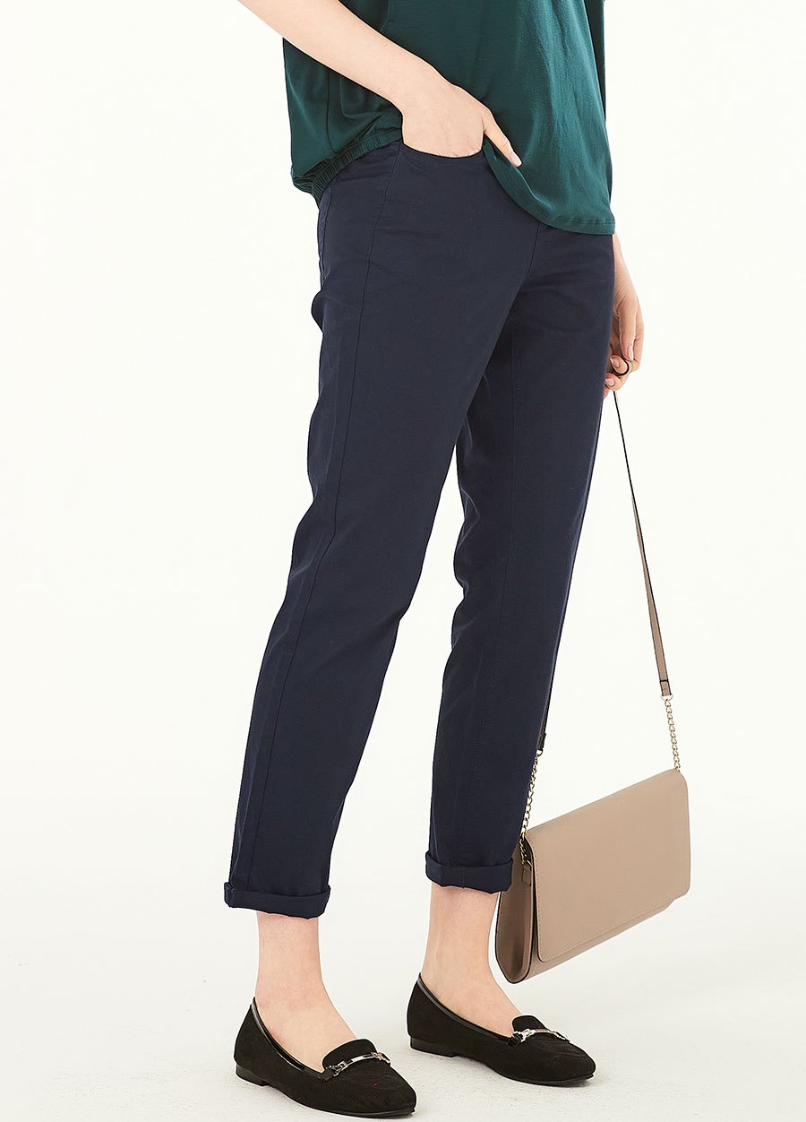 百搭修身上班孕婦褲