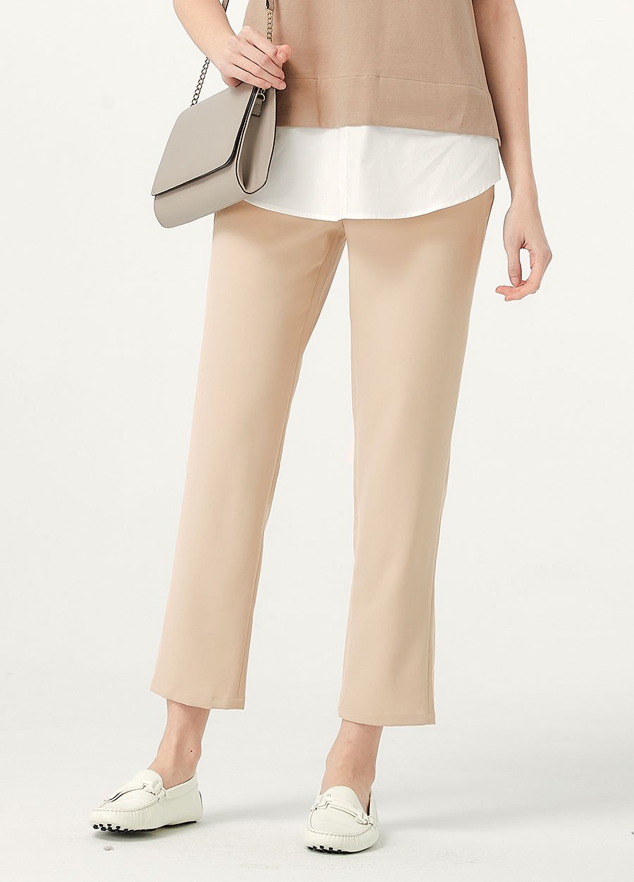 彈性修身九分上班孕婦褲