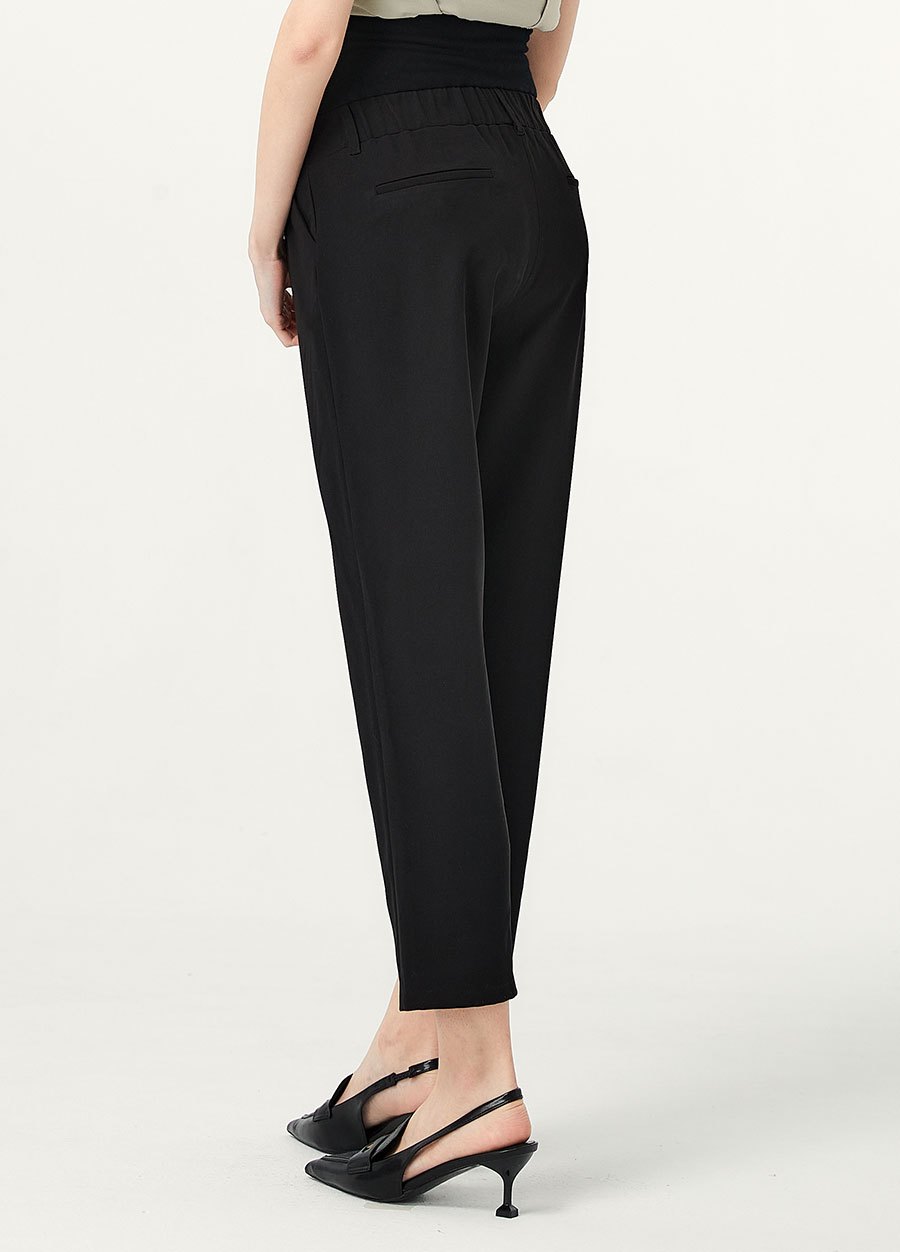 彈性修身九分上班孕婦褲