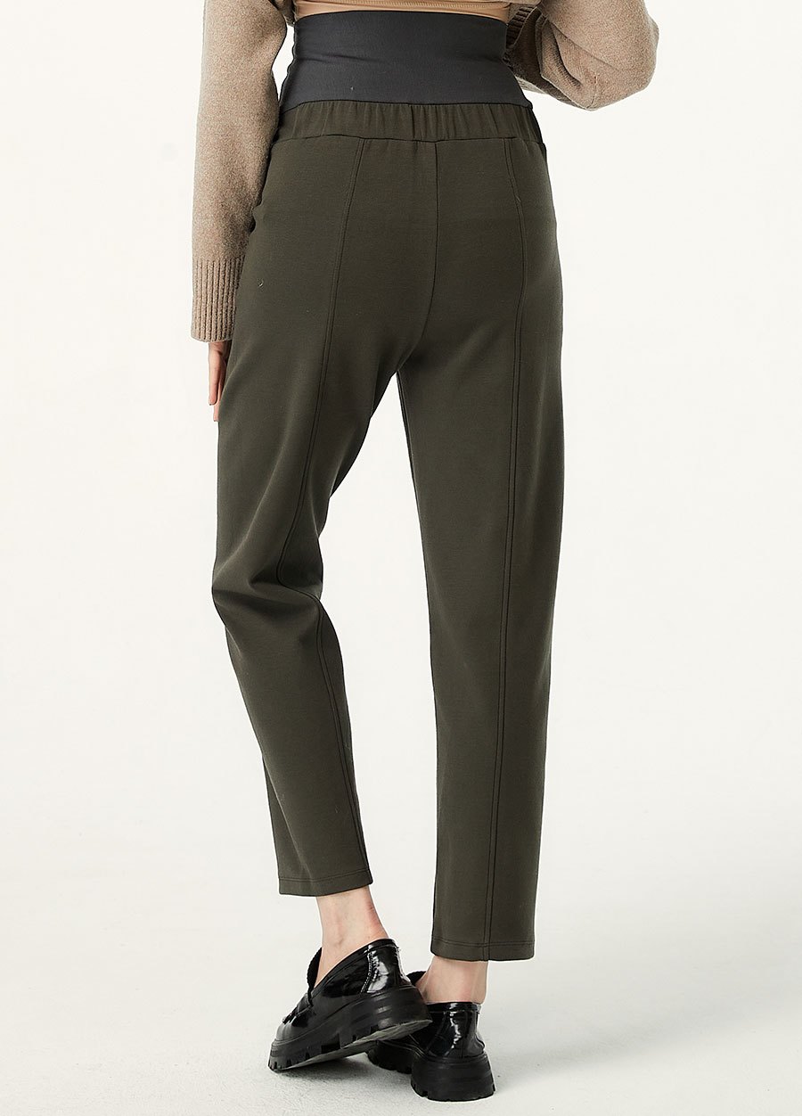 彈力壓線上班孕婦褲