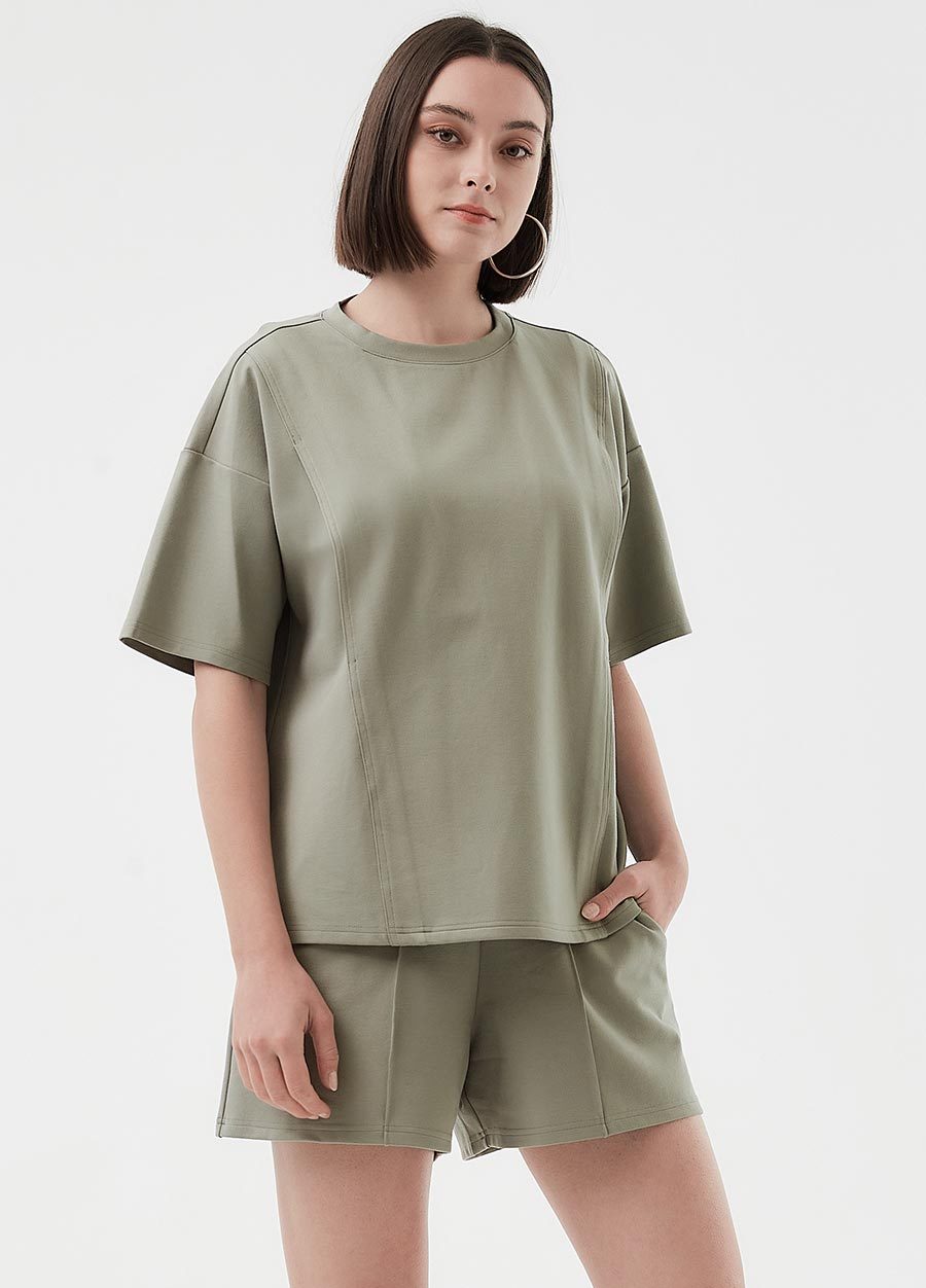 彈力壓線孕婦短褲