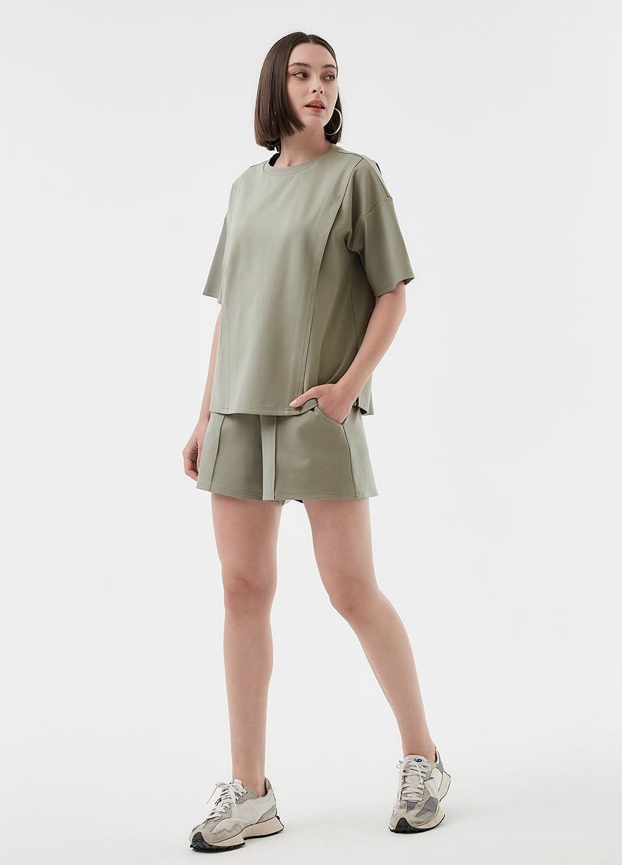 彈力壓線孕婦短褲