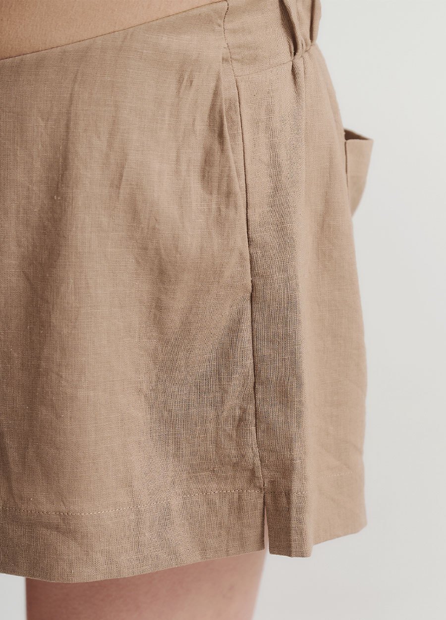 涼感麻料孕婦短褲