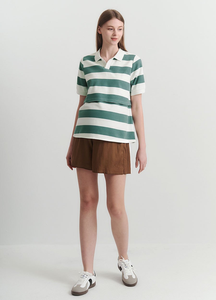 涼感麻料孕婦短褲