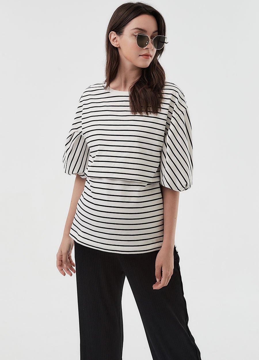  垂墜細褶直筒孕婦寬褲