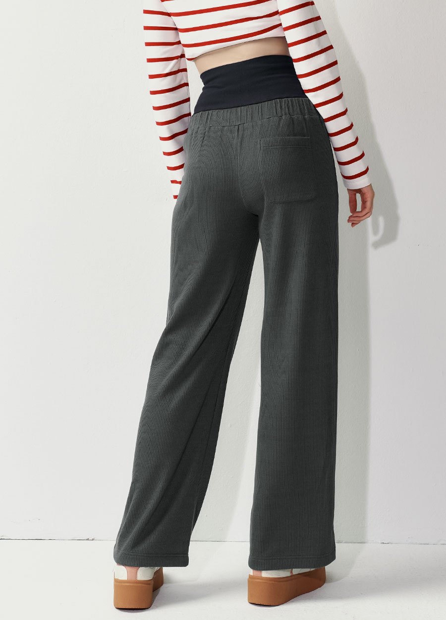 針織直筒孕婦寬褲