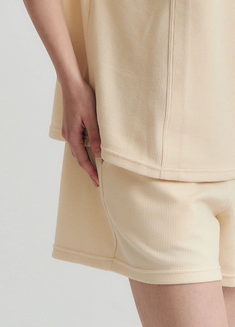 華夫格休閒孕婦短褲