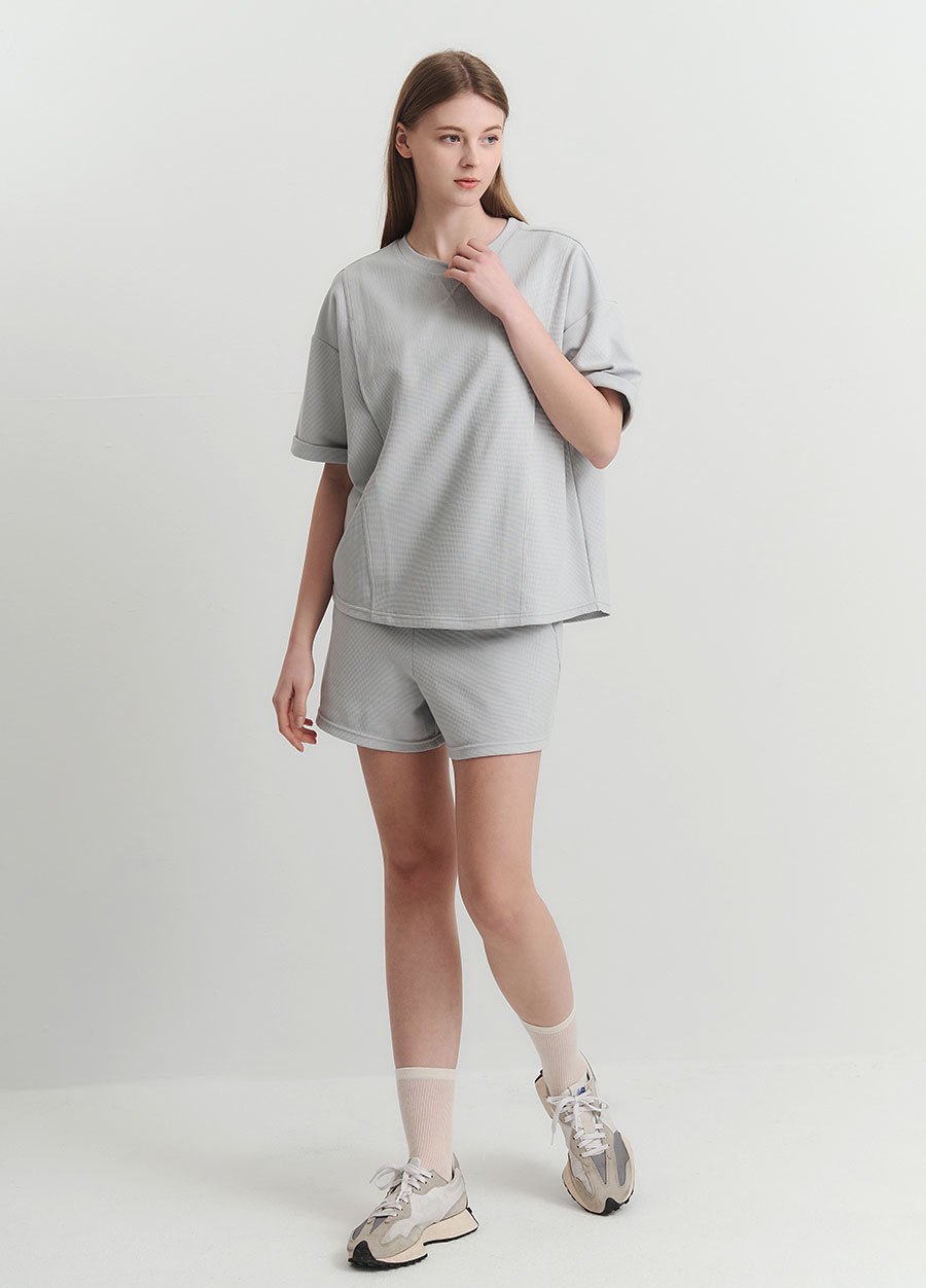 華夫格休閒孕婦短褲