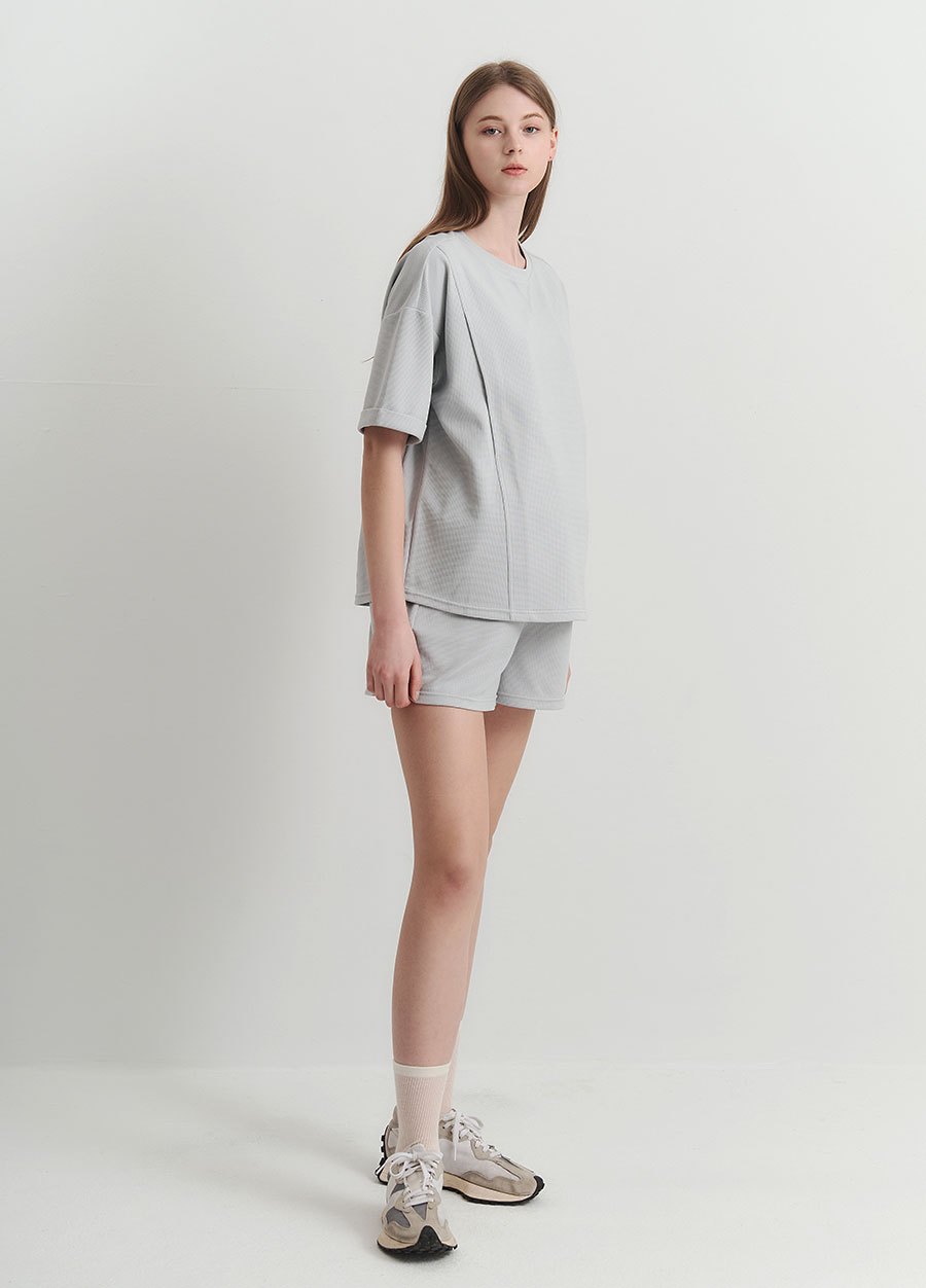 華夫格休閒孕婦短褲