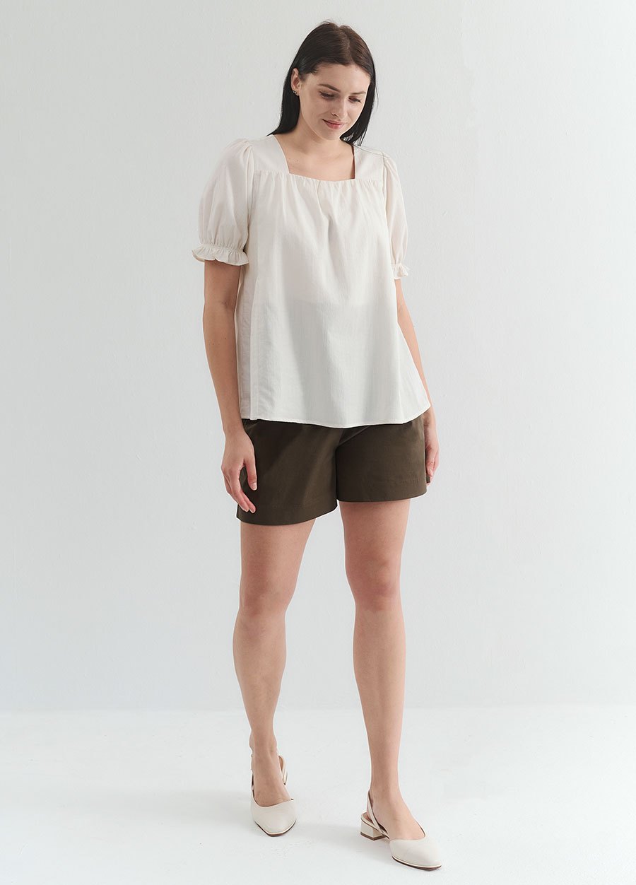 簡約打摺西裝孕婦短褲