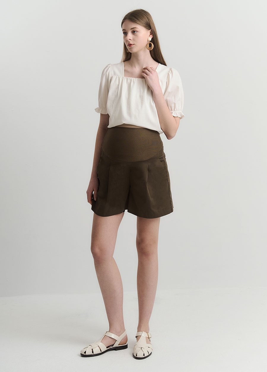 簡約打摺西裝孕婦短褲