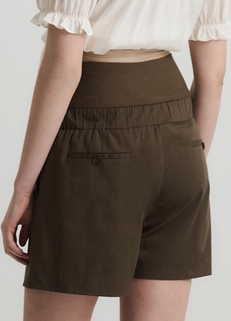 簡約打摺西裝孕婦短褲