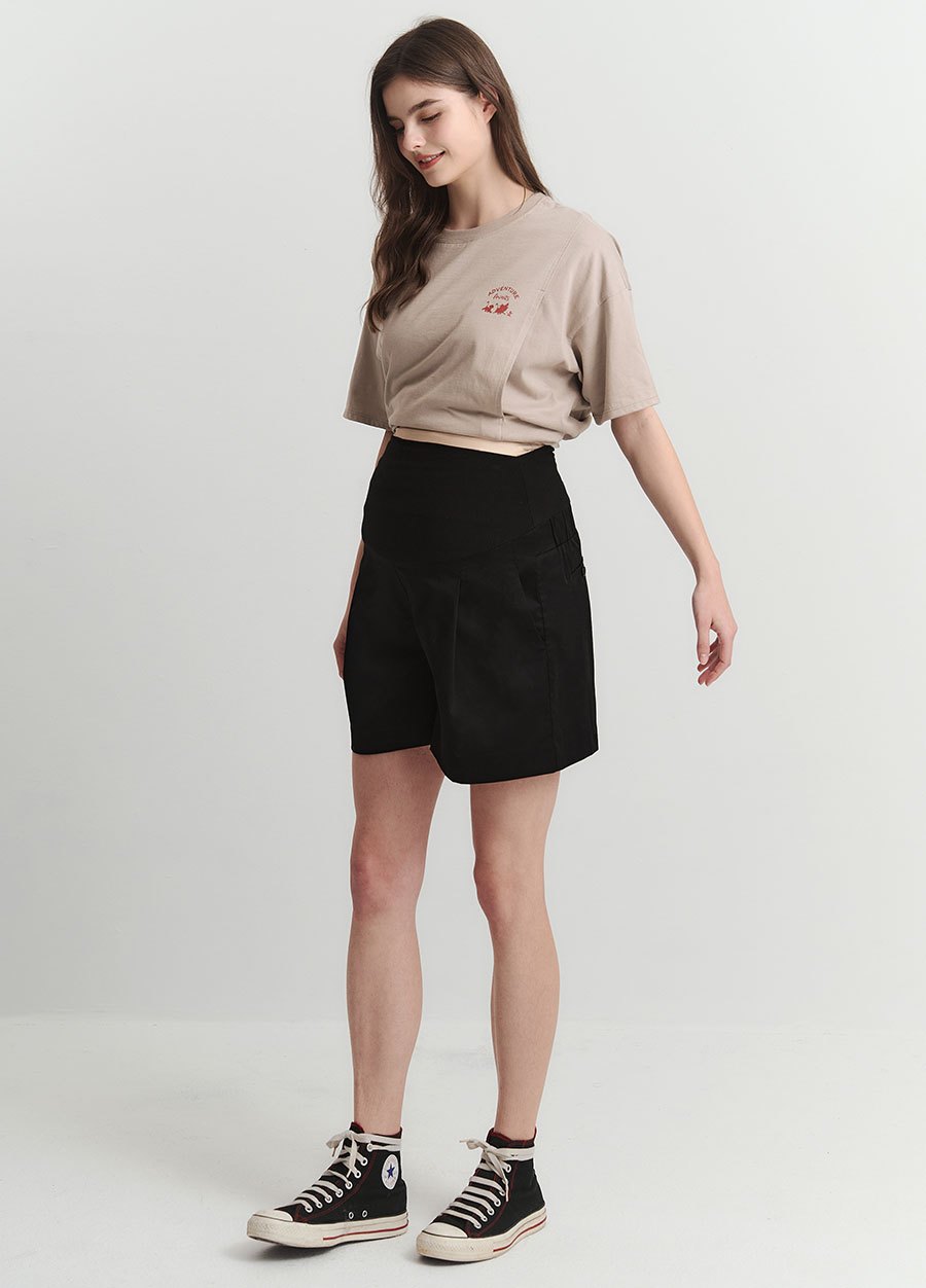 簡約打摺西裝孕婦短褲