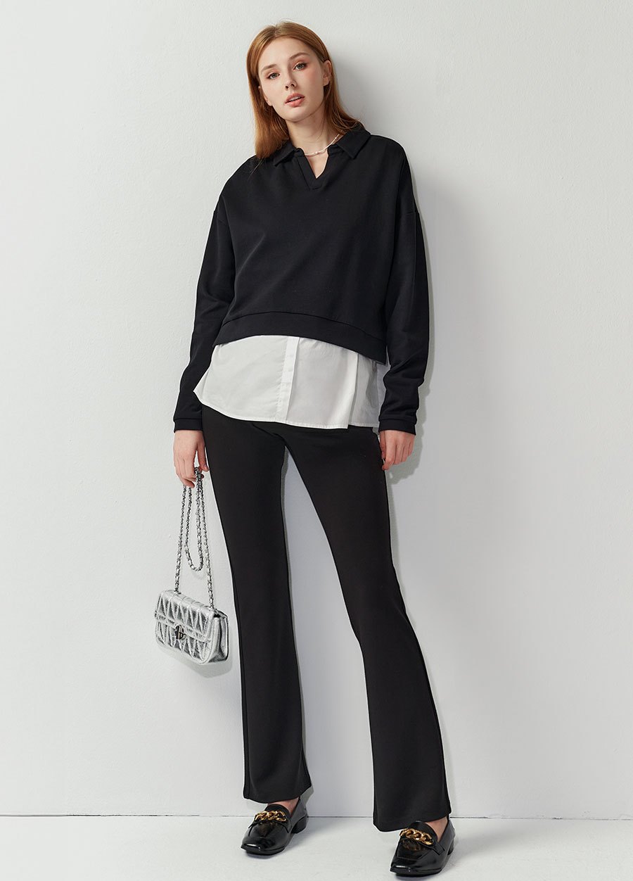 彈力喇叭緊身孕婦褲