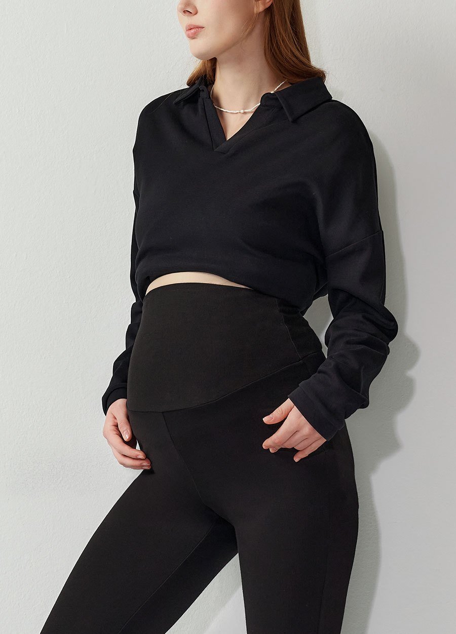 彈力喇叭緊身孕婦褲