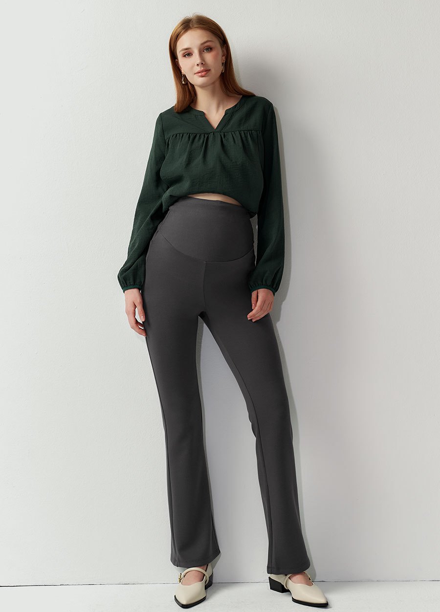 彈力喇叭緊身孕婦褲